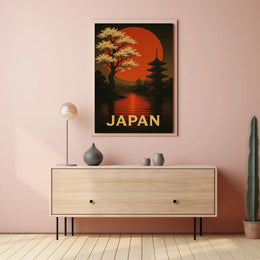 Japan's Tranquil Beauty Vintage Travel Poster PosterGoat