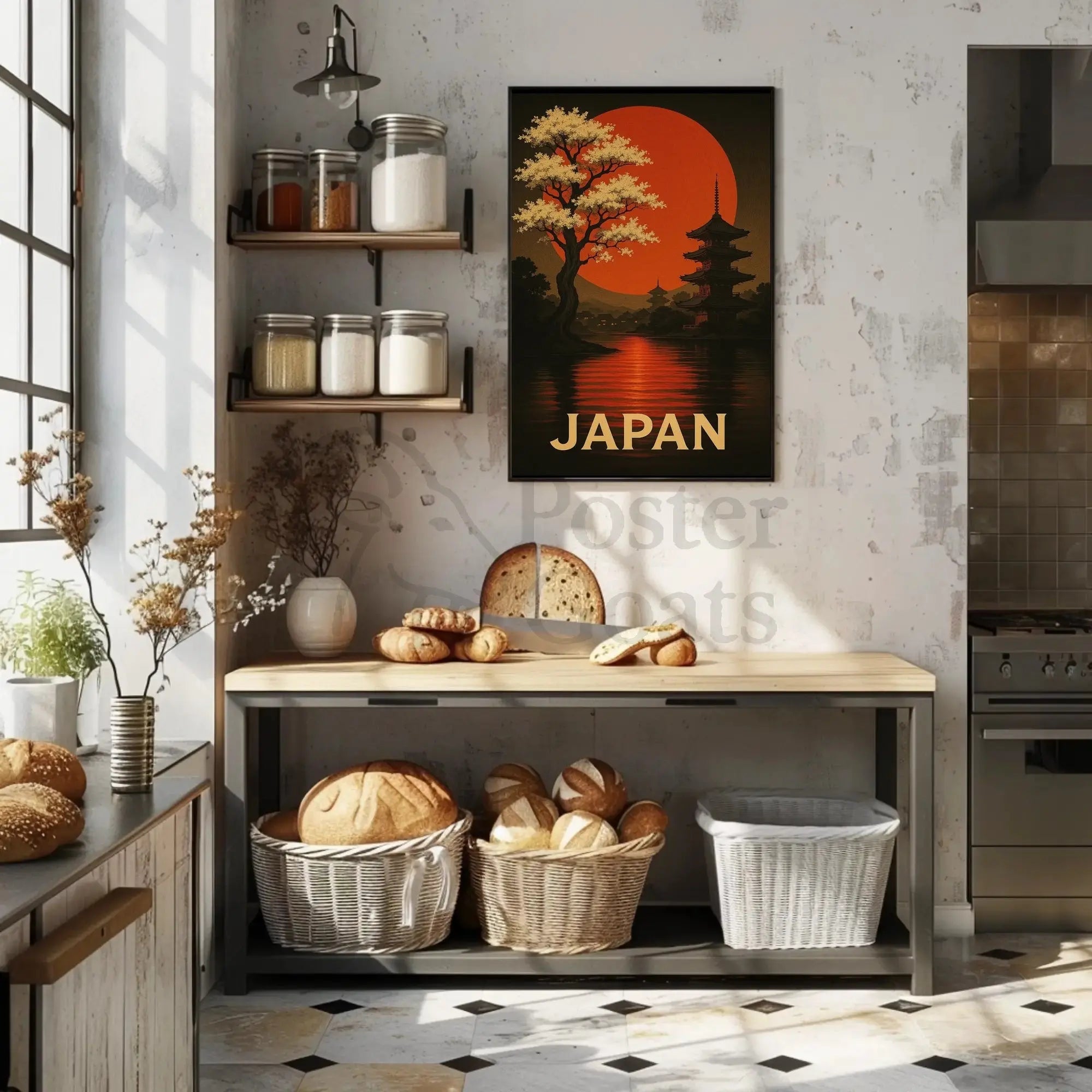 Japan's Tranquil Beauty Vintage Travel Poster PosterGoat