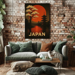 Japan's Tranquil Beauty Vintage Travel Poster PosterGoat
