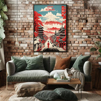 Japanese Cherry Blossom Street Vintage Cultural Heritage Poster PosterGoat