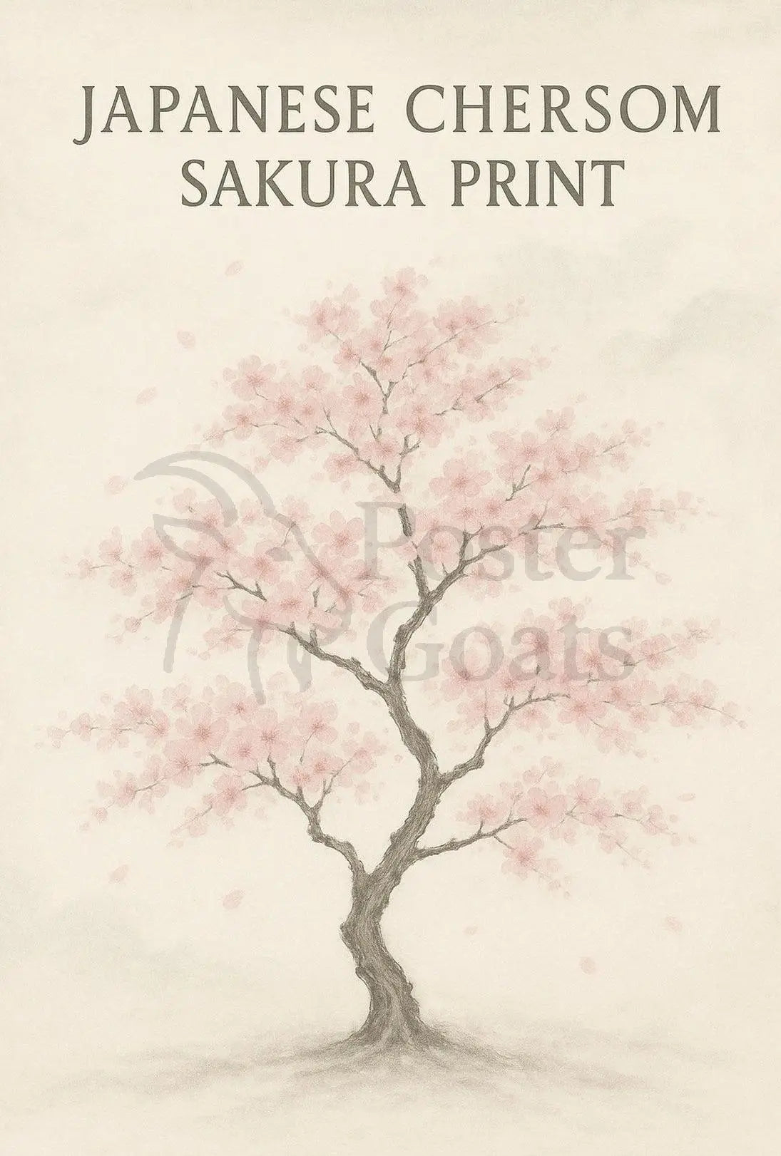Japanese Cherry Blossom Tree Art Print - Cultural Poster PosterGoat