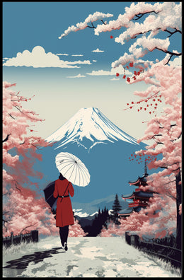 Japanese Cherry Blossoms: Tranquil Cultural Poster PosterGoat