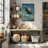 Japanese Jet Fighter Over Mount Fuji Poster PosterGoat