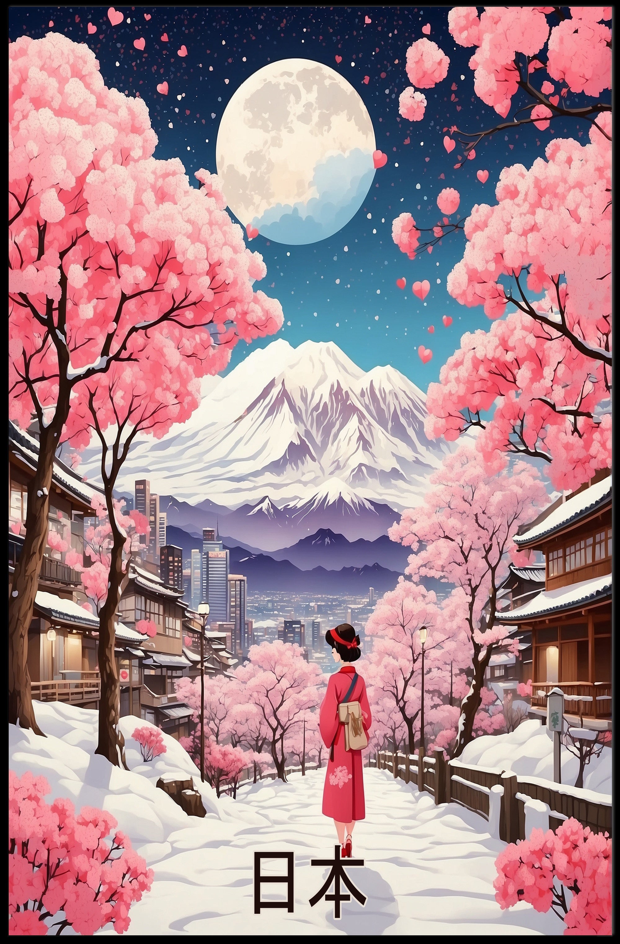 Japanese Kimono Stroll: Cultural or Heritage Poster PosterGoat