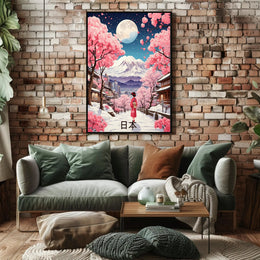 Japanese Kimono Stroll: Cultural or Heritage Poster PosterGoat