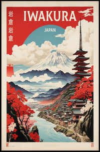 Japanese Landscape with Mount Fuji: Travel Poster PosterGoat