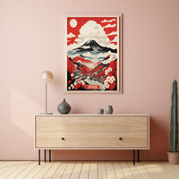 Japanese Mt. Fuji and Cherry Blossoms Cultural Poster PosterGoat