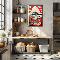 Japanese Mt. Fuji and Cherry Blossoms Cultural Poster PosterGoat