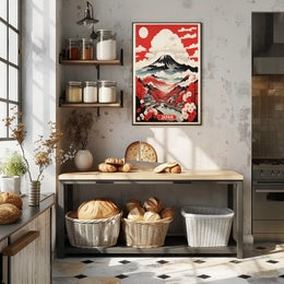 Japanese Mt. Fuji and Cherry Blossoms Cultural Poster PosterGoat