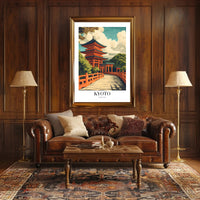 Japanese Temple Pagoda Artistry Travel Poster PosterGoat