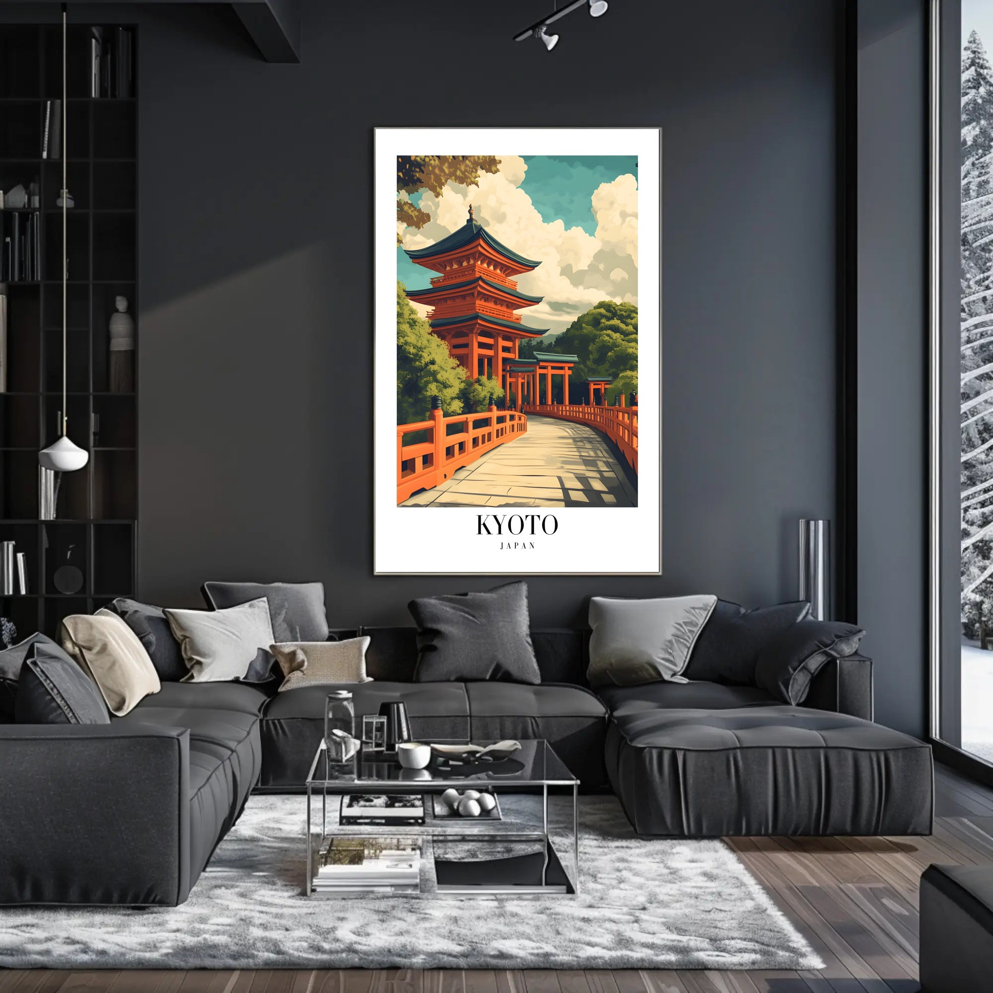 Japanese Temple Pagoda Artistry Travel Poster PosterGoat