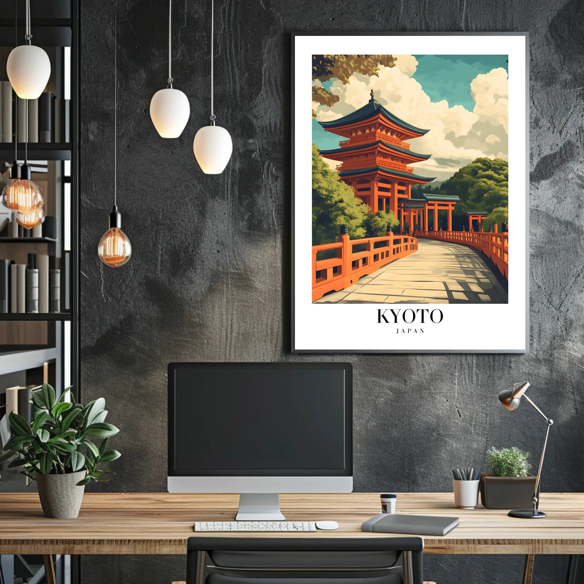 Japanese Temple Pagoda Artistry Travel Poster PosterGoat