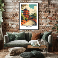 Japanese Temple Pagoda Artistry Travel Poster PosterGoat