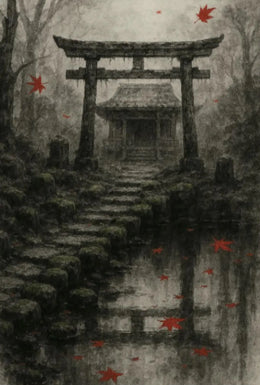 Japanese Torii Gate Autumn Scene Heritage Poster PosterGoat