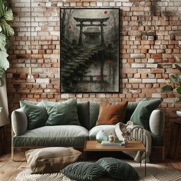 Japanese Torii Gate Autumn Scene Heritage Poster PosterGoat