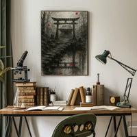 Japanese Torii Gate Autumn Scene Heritage Poster PosterGoat