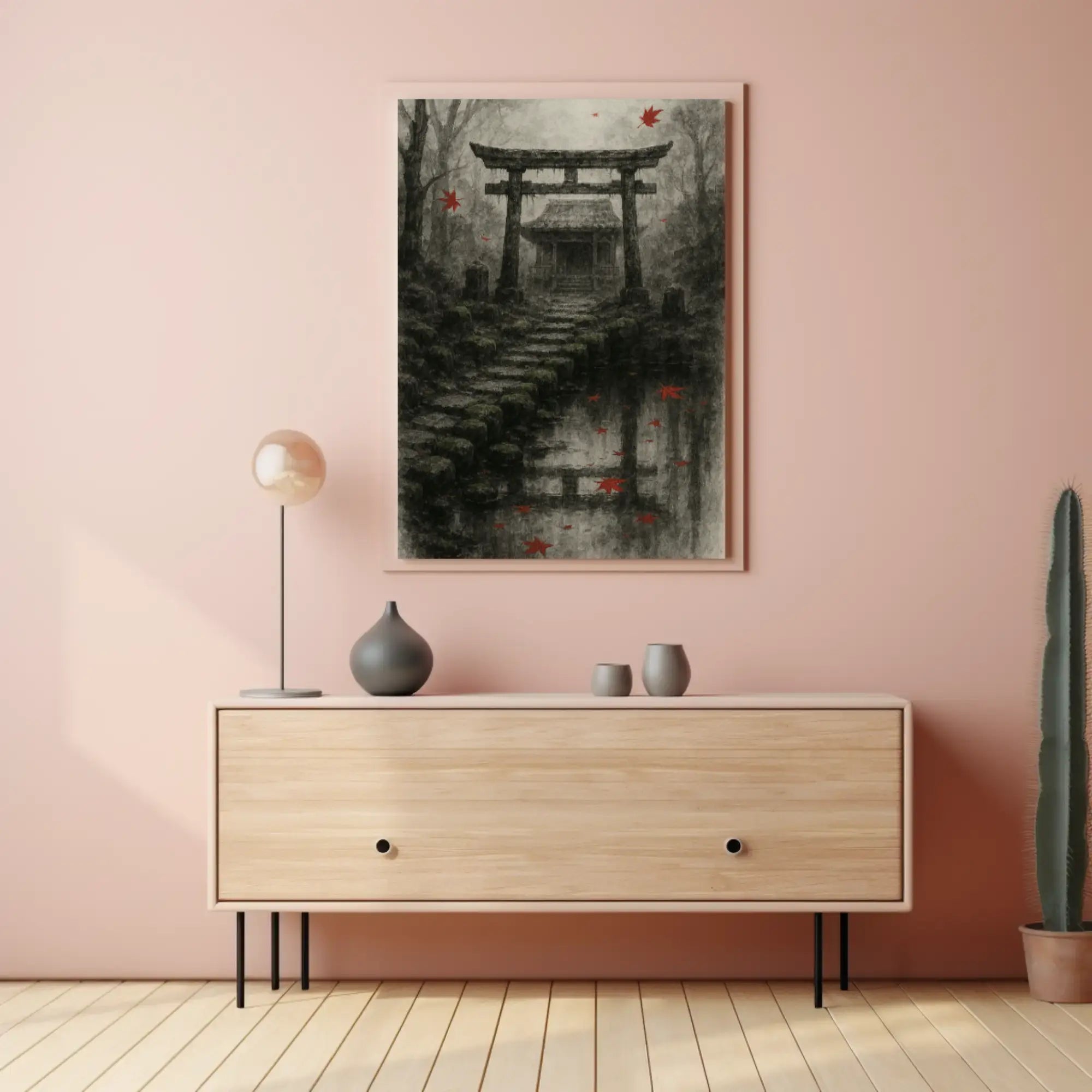 Japanese Torii Gate Autumn Scene Heritage Poster PosterGoat