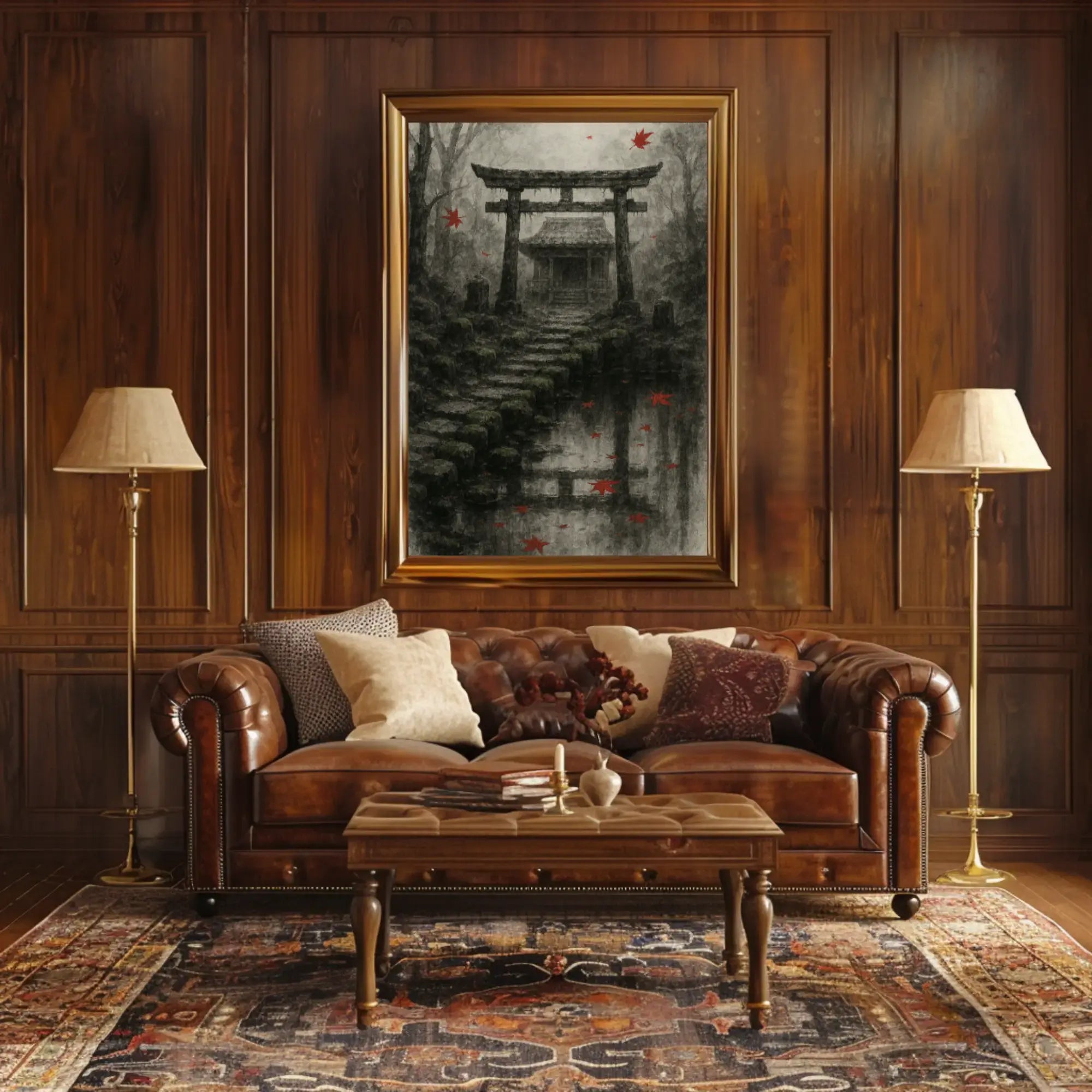 Japanese Torii Gate Autumn Scene Heritage Poster PosterGoat
