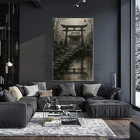Japanese Torii Gate Autumn Scene Heritage Poster PosterGoat