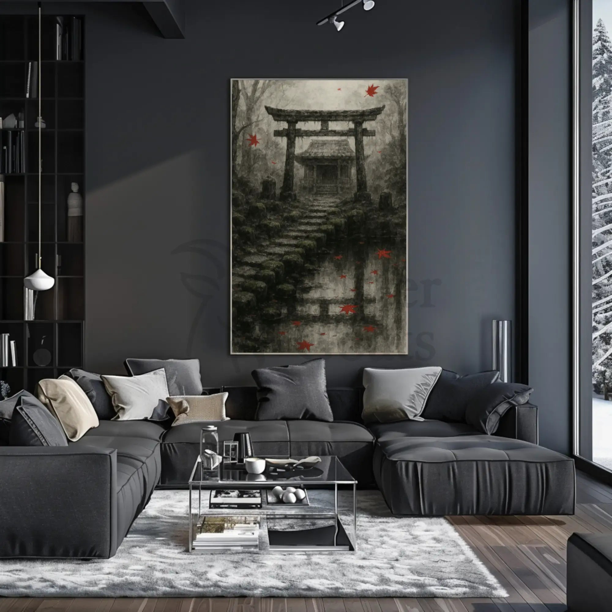 Japanese Torii Gate Autumn Scene Heritage Poster PosterGoat