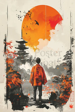 Japanese Tranquility in Autumn - Cultural or Heritage Poster PosterGoat