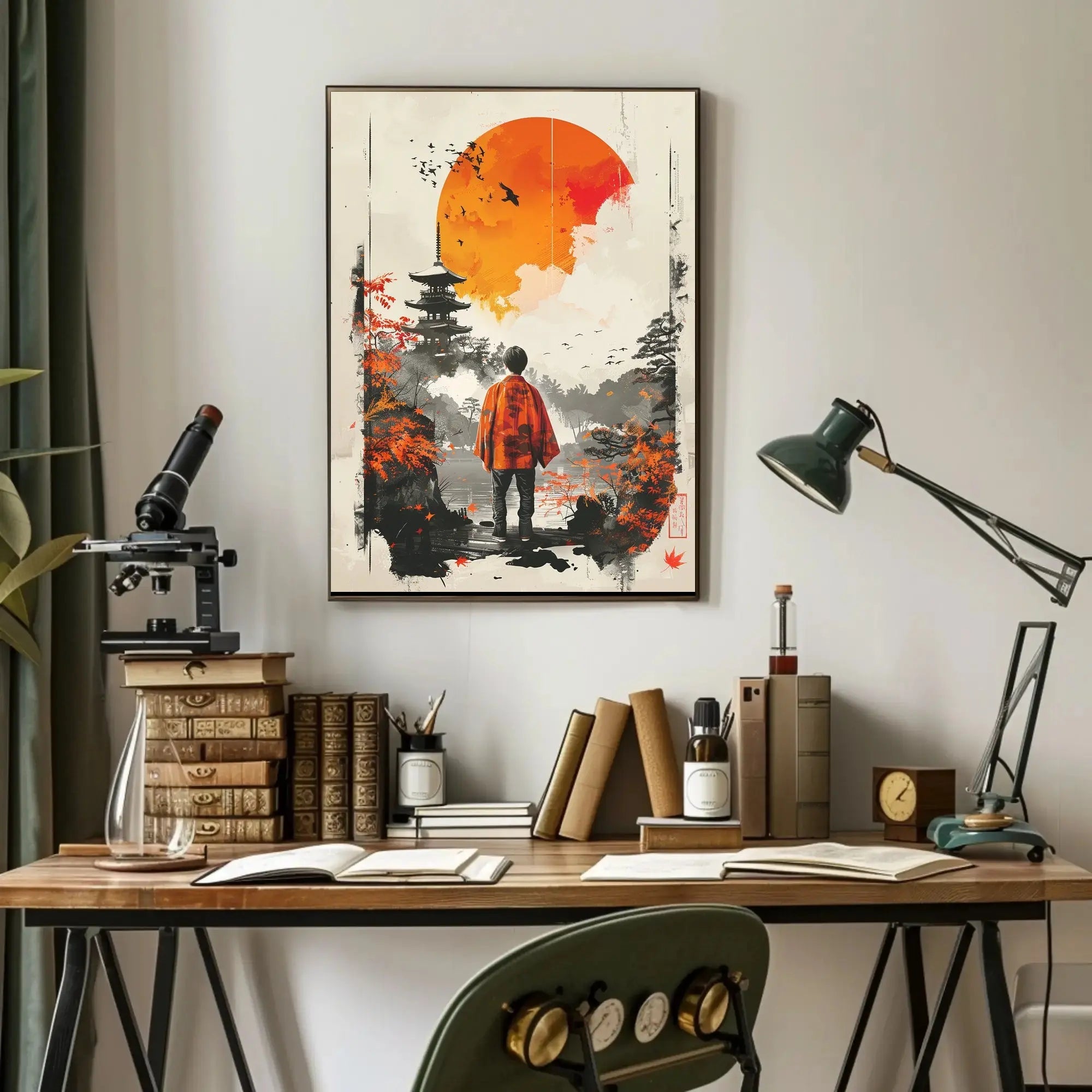 Japanese Tranquility in Autumn - Cultural or Heritage Poster PosterGoat