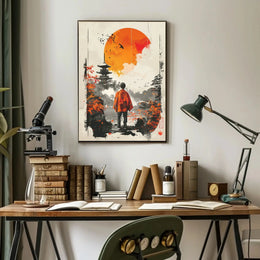 Japanese Tranquility in Autumn - Cultural or Heritage Poster PosterGoat