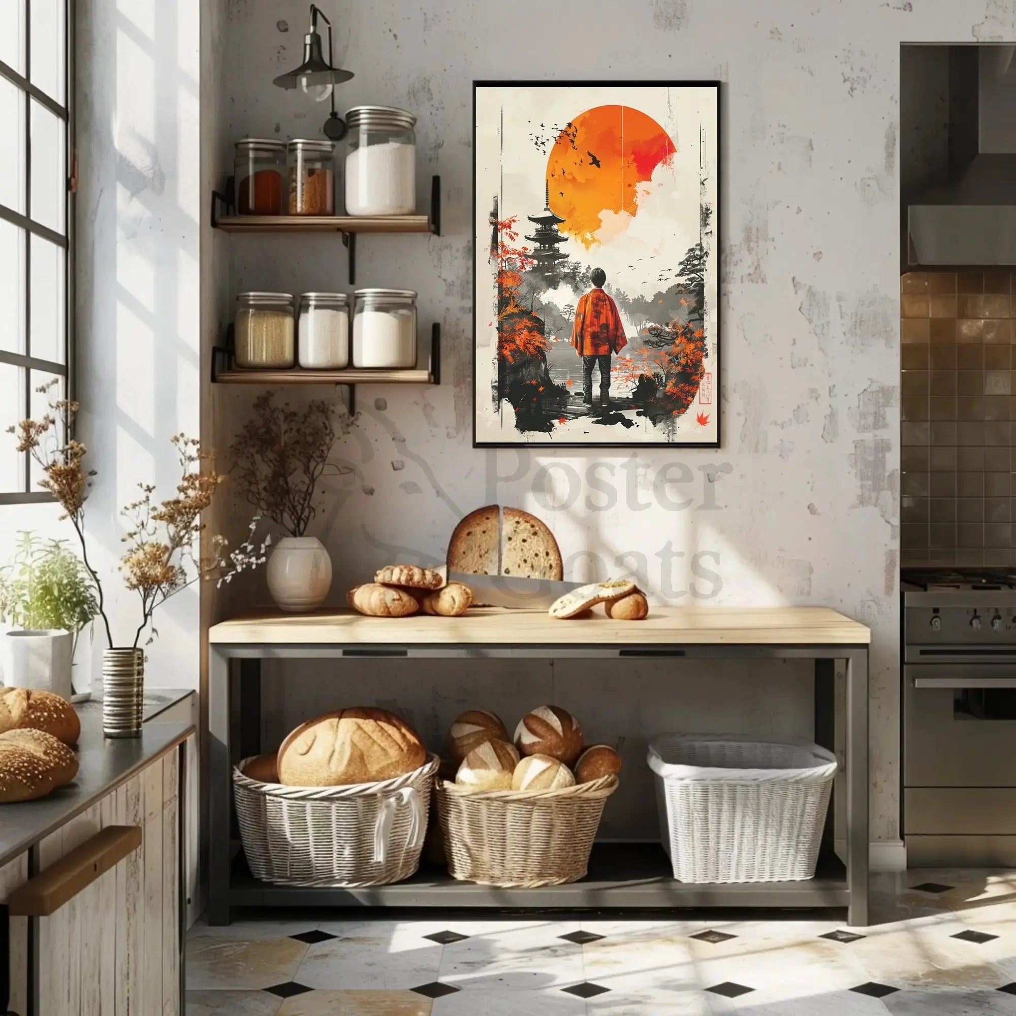 Japanese Tranquility in Autumn - Cultural or Heritage Poster PosterGoat