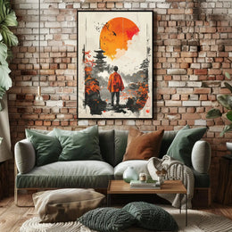 Japanese Tranquility in Autumn - Cultural or Heritage Poster PosterGoat