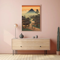 Japanese Ukiyo-e Landscape with Mount Fuji - Cultural or Heritage Poster PosterGoat
