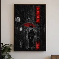 Japanese Urban Nightscape: Atmospheric Art Scene Cultural or Heritage Poster PosterGoat