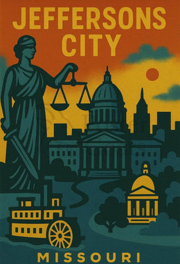 Jefferson City Lady Justice WPA-Style Political Poster PosterGoat
