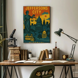 Jefferson City Lady Justice WPA-Style Political Poster PosterGoat