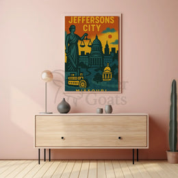 Jefferson City Lady Justice WPA-Style Political Poster PosterGoat