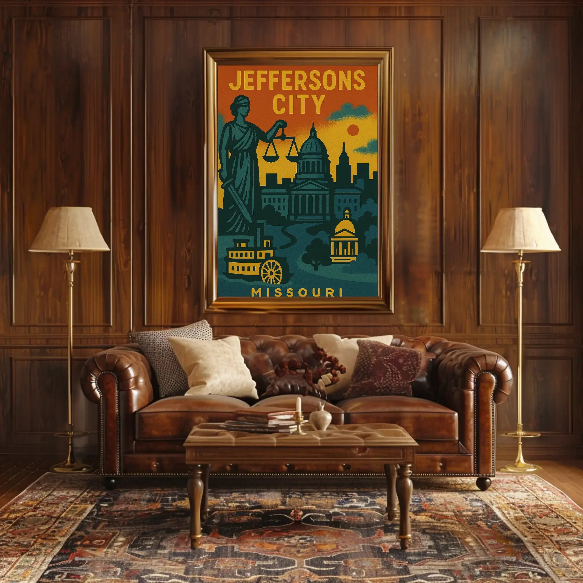 Jefferson City Lady Justice WPA-Style Political Poster PosterGoat