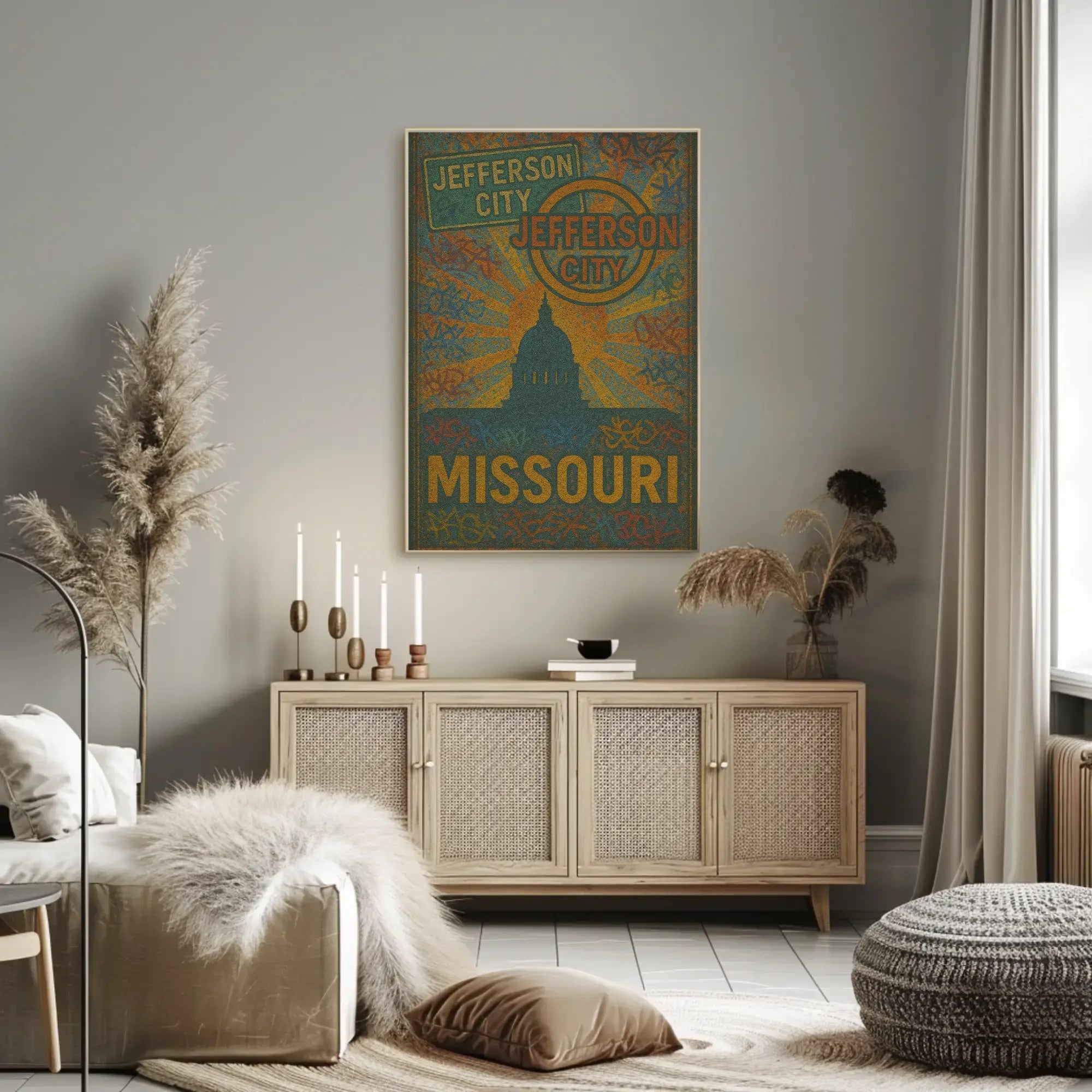Jefferson City Vintage Travel Art Poster PosterGoat