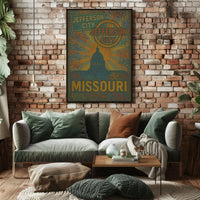 Jefferson City Vintage Travel Art Poster PosterGoat