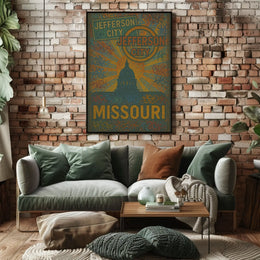 Jefferson City Vintage Travel Art Poster PosterGoat