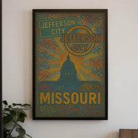 Jefferson City Vintage Travel Art Poster PosterGoat