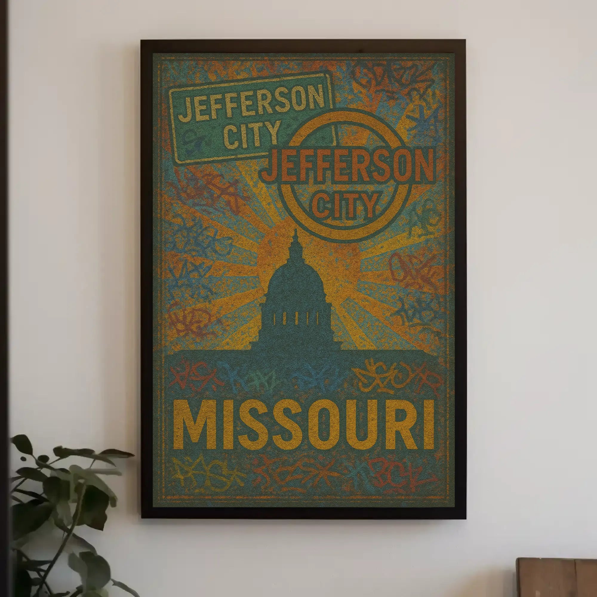 Jefferson City Vintage Travel Art Poster PosterGoat