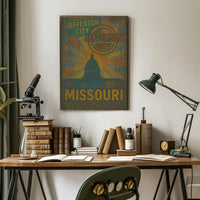 Jefferson City Vintage Travel Art Poster PosterGoat