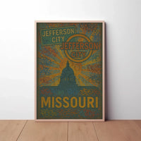 Jefferson City Vintage Travel Art Poster PosterGoat