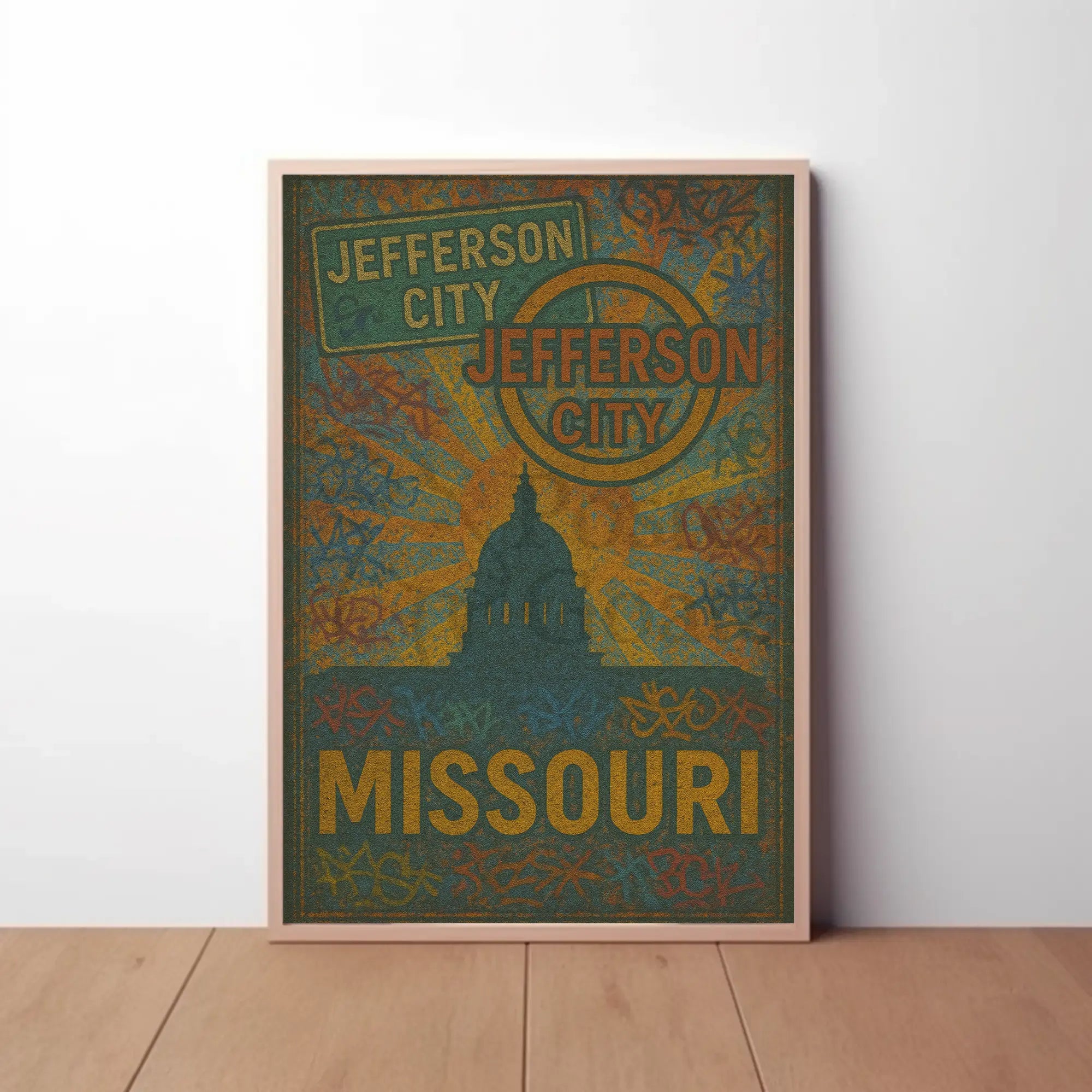 Jefferson City Vintage Travel Art Poster PosterGoat