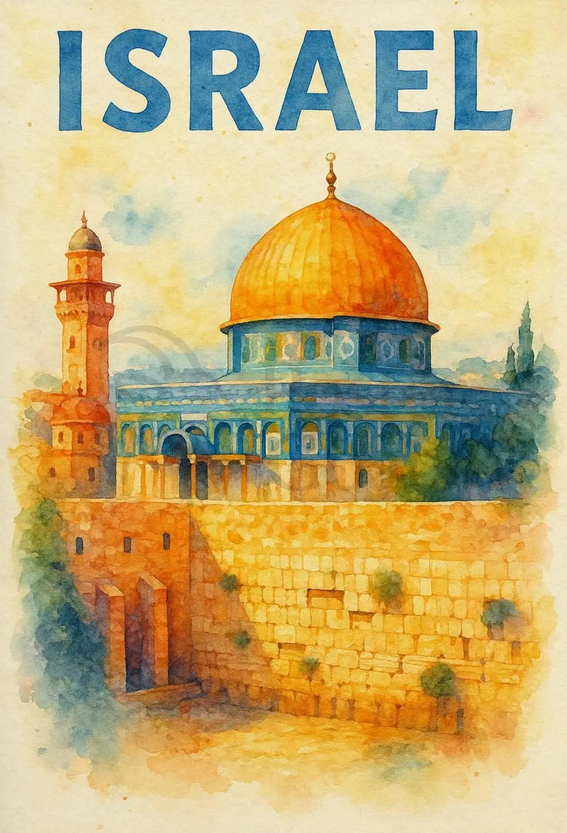 Jerusalem's Golden Dome Heritage Art Travel Poster PosterGoat