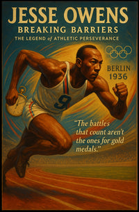 Jesse Owens Breaking Barriers Poster Art Print PosterGoat
