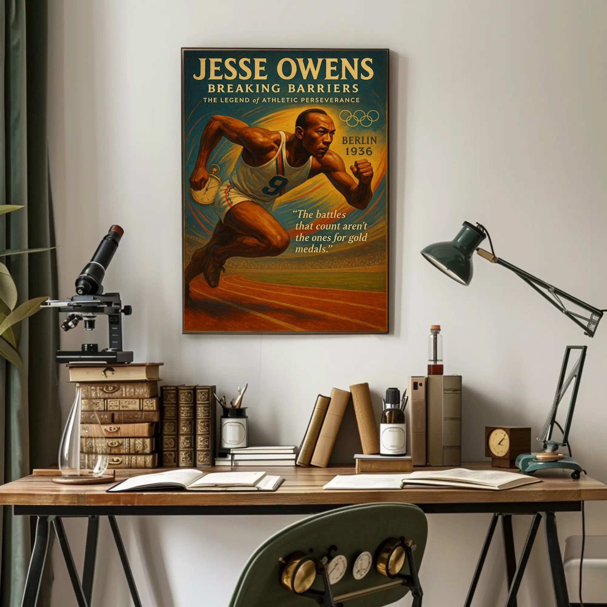 Jesse Owens Breaking Barriers Poster Art Print PosterGoat