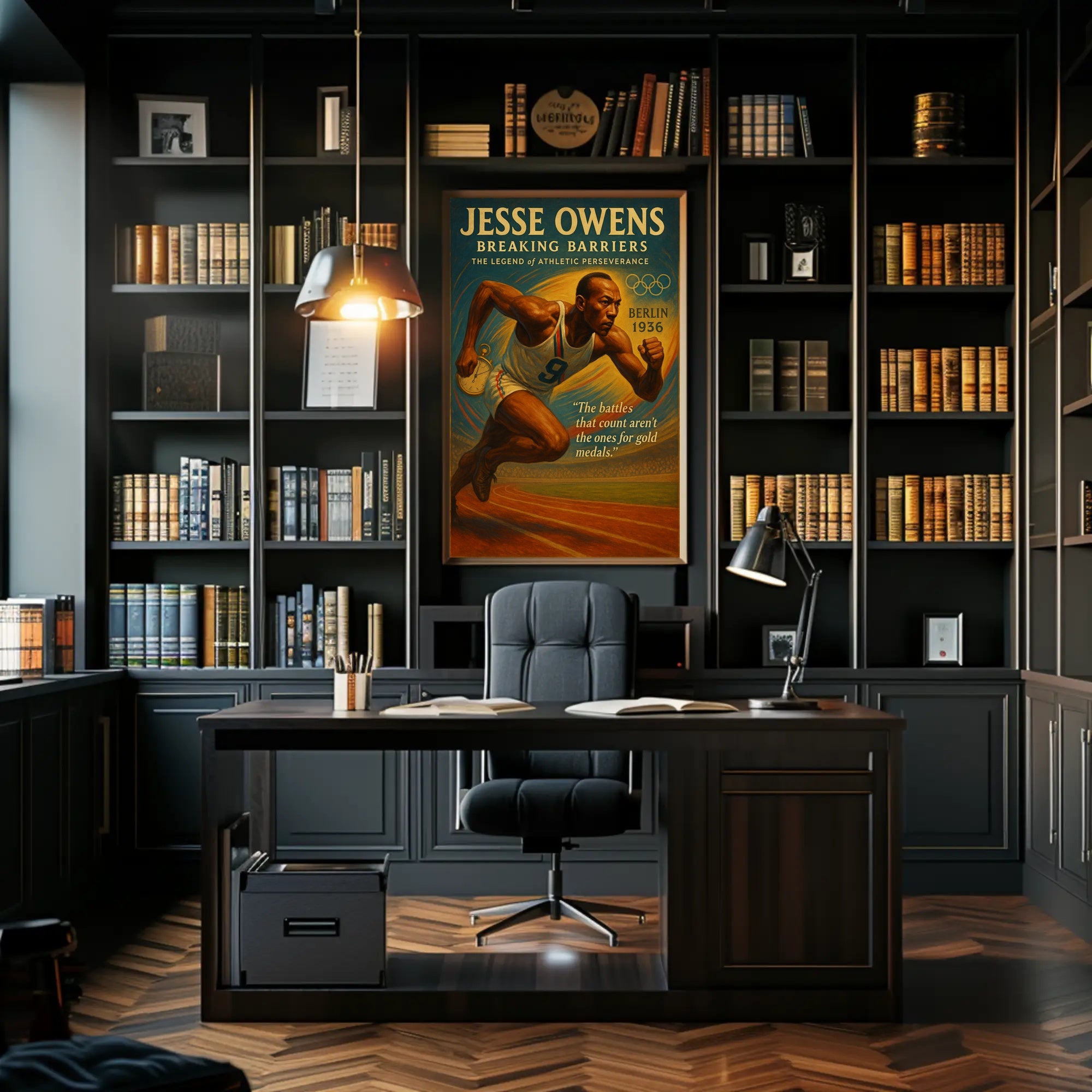 Jesse Owens Breaking Barriers Poster Art Print PosterGoat