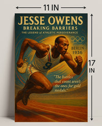 Jesse Owens Breaking Barriers Poster Art Print PosterGoat