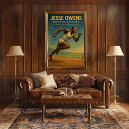 Jesse Owens Breaking Barriers Wall Art PosterGoat