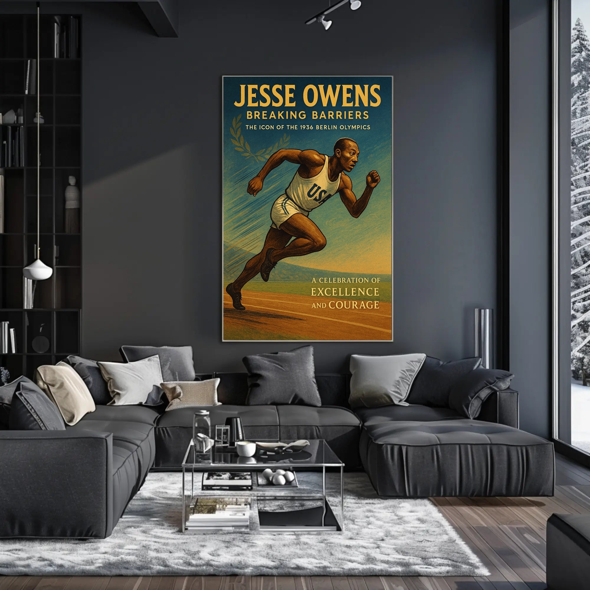 Jesse Owens Breaking Barriers Wall Art PosterGoat